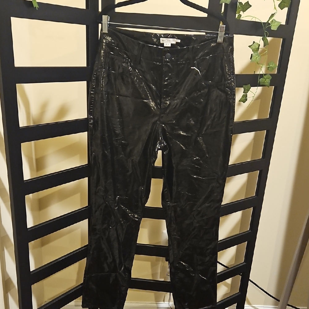 Good American Black Patent Leather Pants